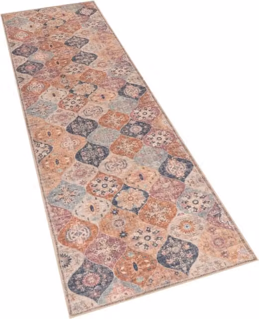 Alfombra lavable Sami multicolor de estilo oriental y moderno, antideslizante, An/P: 80 x 300 cm