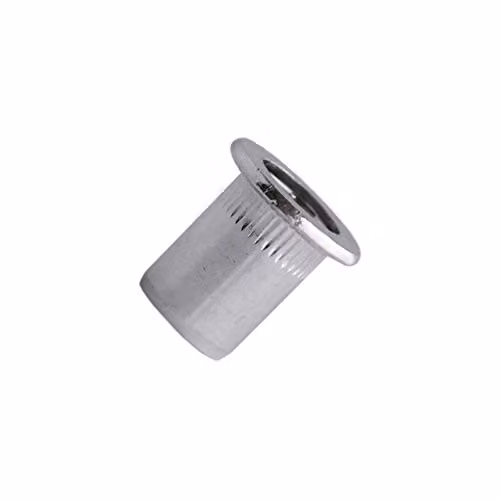 Tuercas de bloqueo de cabeza plana Scell-it de acero galvanizado color plata, M6 x 17,5 mm (Caja de 200 unidades)