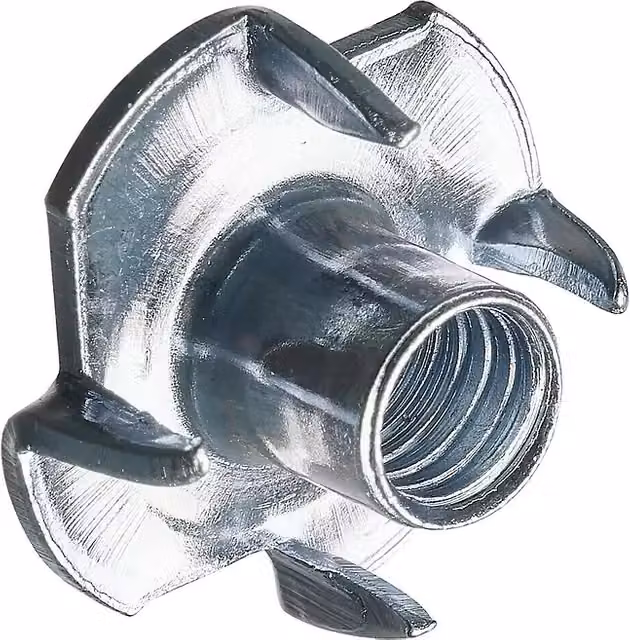 Tuerca de encastre Häfele en acero inoxidable color plata con diámetro exterior de 19 mm y M 6