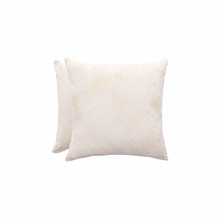 Lote de 2 fundas de cojín navideñas Gamusi en jacquard de algodón, color beige, 45 x 45 cm