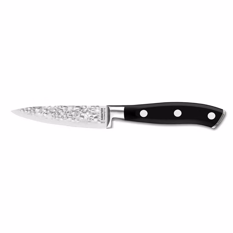 Cuchillo de pelar Sabatier Office de acero inoxidable en color plata y negro de 19 cm