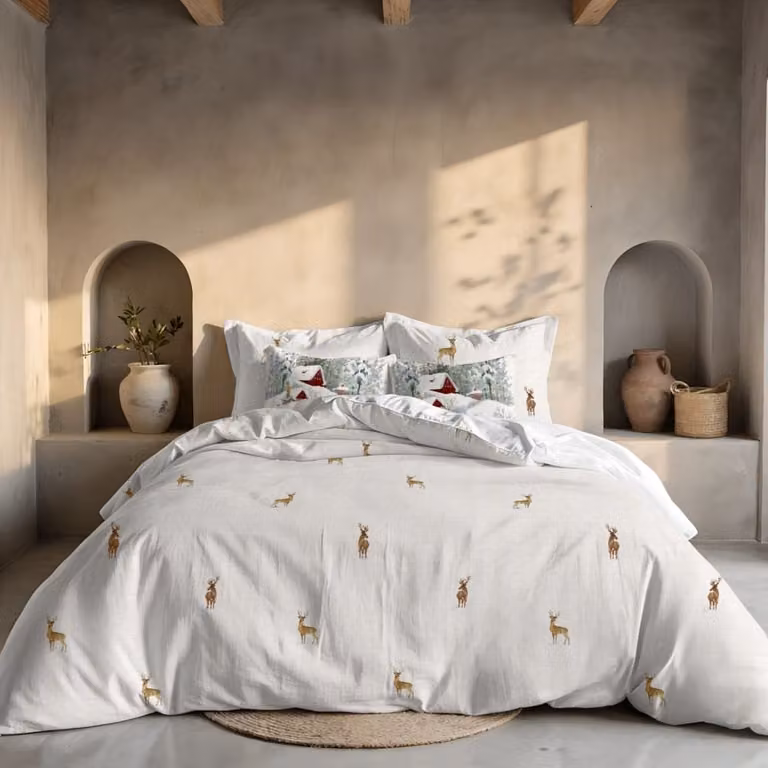 Funda nórdica de Navidad Muare Home multicolor en poliéster, An/P/Al: 140 x 200 cm