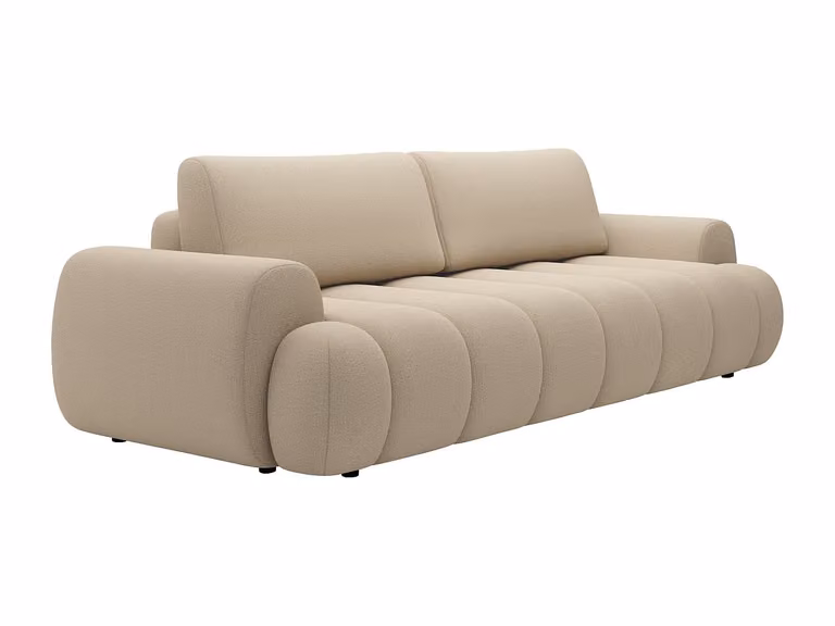 Sofá cama FRIDORA de 4 plazas en tejido beige con estructura de madera sólida y fundas extraíbles An/P/Al: 263 x 150 x 81 cm