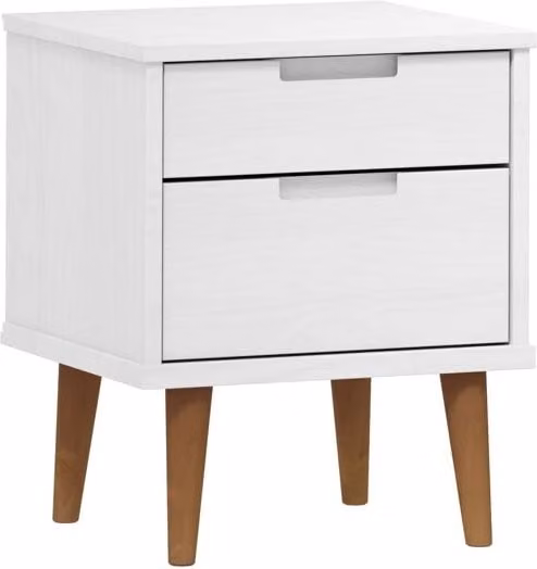 Mesita de noche vidaXL de madera maciza de pino blanca An/P/Al: 40 x 35 x 48 cm