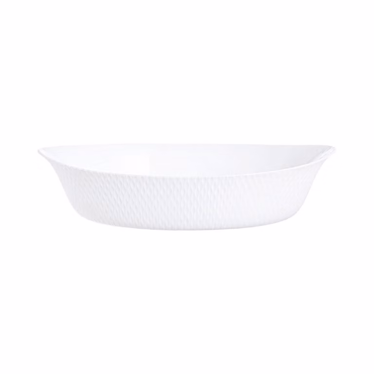 Fuente para horno ovalada Luminarc Wavy Smart Cuisine en color blanco opal de vidrio An/P: 32 x 20 cm