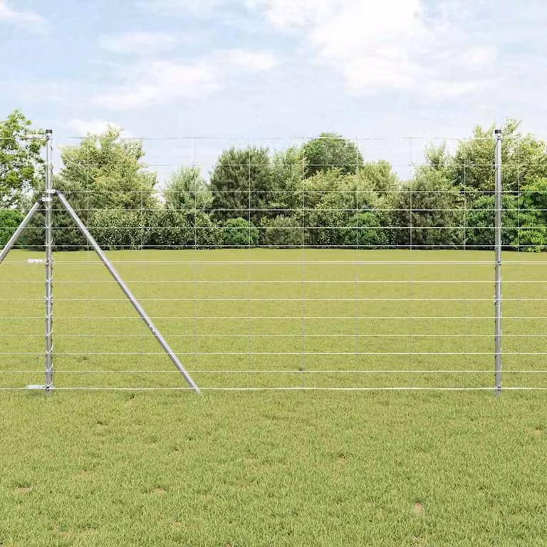Cerca de malla rectangular Syfax de acero galvanizado color plata para fijación en tierra, An/Al: 25 x 140 cm