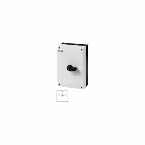 Interruptor de palanca Eaton T5B-4-8410/I4 de 3 polos, color blanco, con protección IP65 y montaje en superficie, An/Al: 189 x 197 mm