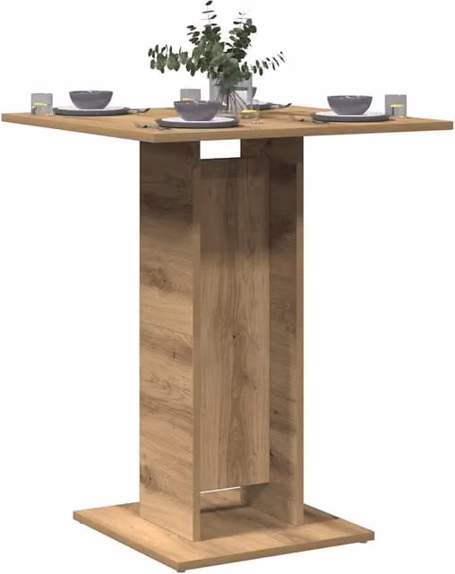 Mesa de bistró Syfax de madera de roble en color marrón, diseño cuadrado y moderno, An/P/Al: 60 x 60 x 75 cm