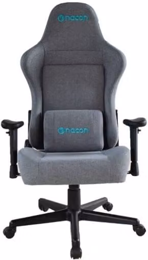 Silla gaming Nacon PCCH-375 tapizada en tela color gris con reposacabezas y reposabrazos