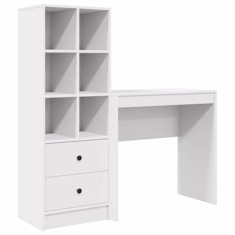 Set de 2 escritorios modernos vidaXL de madera MDF laminada para oficina en casa, An/P/Al: 125,5 x 40 x 127 cm