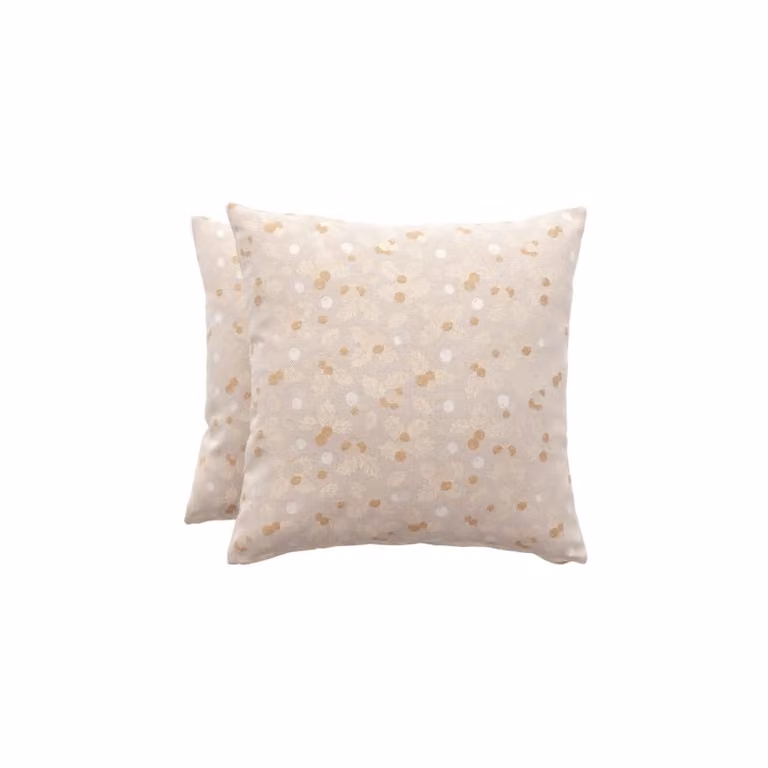 Lote de 2 fundas de cojín Gamusi de Navidad en jacquard de algodón, color beige y oro, 45 x 45 cm