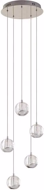 Lámpara colgante moderna Hayley de Lucande en vidrio transparente y cromo