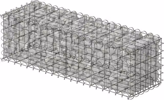 Gabión Relaxdays para jardín como pantalla de privacidad y muro, cesta de acero galvanizado plateado, An/P/Al: 100 x 30 x 30 cm