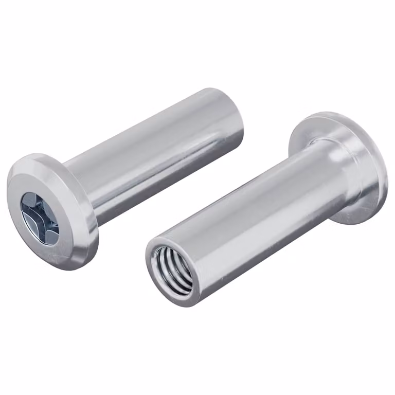 Pack de 2 tuercas de bloqueo vidaXL de acero inoxidable plateado M6 x 25 mm