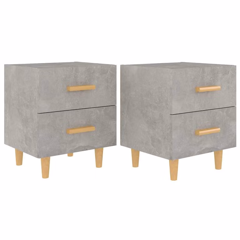 Set de 2 mesitas de noche vidaXL en color gris, estilo escandinavo, An/P/Al: 40 x 35 x 47,5 cm