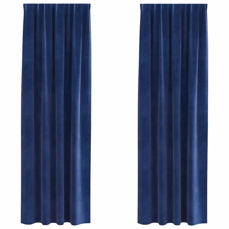 Set de 2 cortinas blackout de terciopelo vidaXL en azul, An: 140 cm, Al: 245 cm