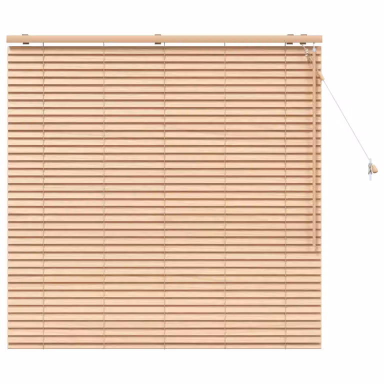 Persiana veneciana de madera vidaXL en aspecto de roble, color marrón y beige, An: 140 cm, Al: 130 cm, con lamas de 35 mm