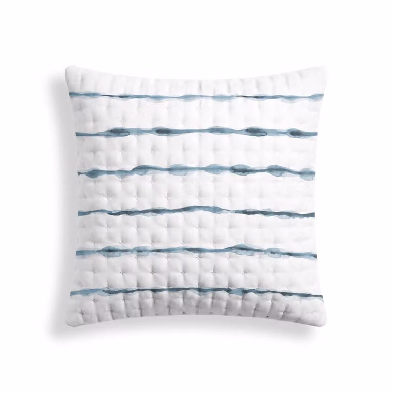Funda de almohada reversible de microfibra con diseño de rayas en colores verde y blanco, cierre de sobre, An/P/Al: 65 x 65 cm