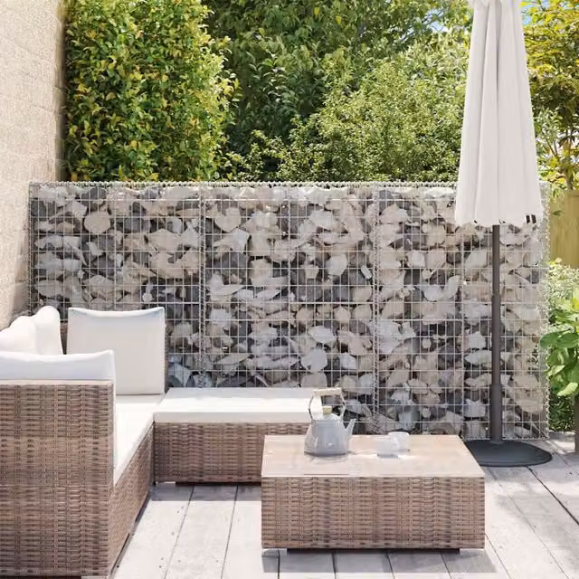 Muro de gaviones SYFAX de acero galvanizado color gris y plata, An/P/Al: 300 x 50 x 150 cm