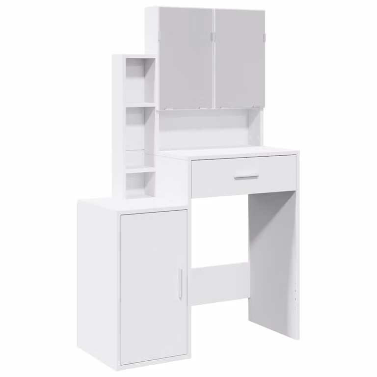 Tocador moderno con mueble vidaXL en color blanco, An/P/Al: 80 x 35 x 132 cm