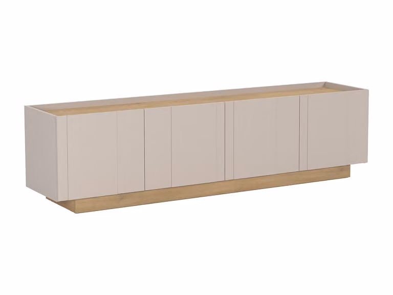 Mueble de TV ANARZA con 4 puertas en color beige, An/P/Al: 180 x 40 x 47 cm