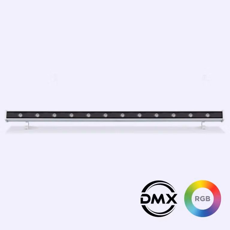 Bañador de pared lineal LED LEDBOX con tecnología Bridgelux, multicolor RGB-DMX, 36W, DC24V, longitud: 1 m