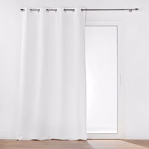 Cortina térmica aislante Douceur d'Intérieur de microfibra blanca, An/Al: 135 x 260 cm