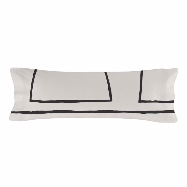 Funda de almohada reversible Happyfriday de algodón multicolor y blanco, An/P/Al: 45 x 110 cm