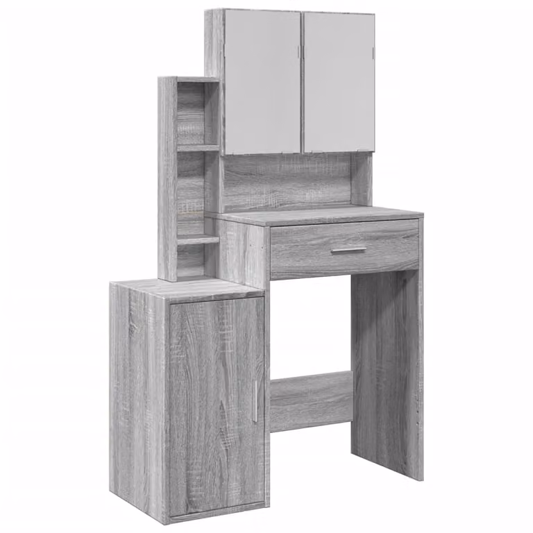 Tocador moderno vidaXL con mueble en color gris Sonoma, An/P/Al: 80 x 35 x 132 cm
