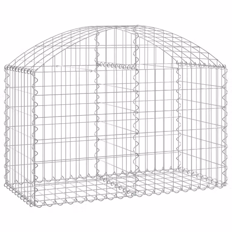 Cesta de gaviones Syfax con forma de arco en hierro galvanizado color plata An/P/Al: 100 x 50 x 60/80 cm