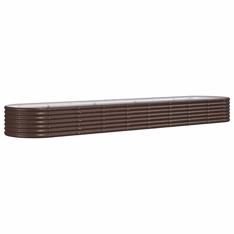 Jardinera arriate Syfax de acero galvanizado color marrón An/P/Al: 368 x 80 x 36 cm