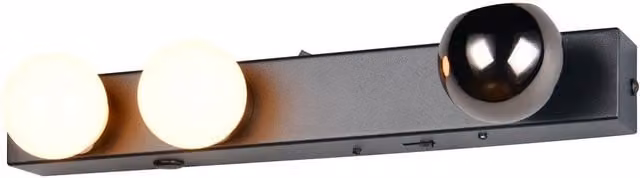 Aplique de pared moderno Arpino de Trio Leuchten con 2 luces LED de 8W en metal y vidrio color negro