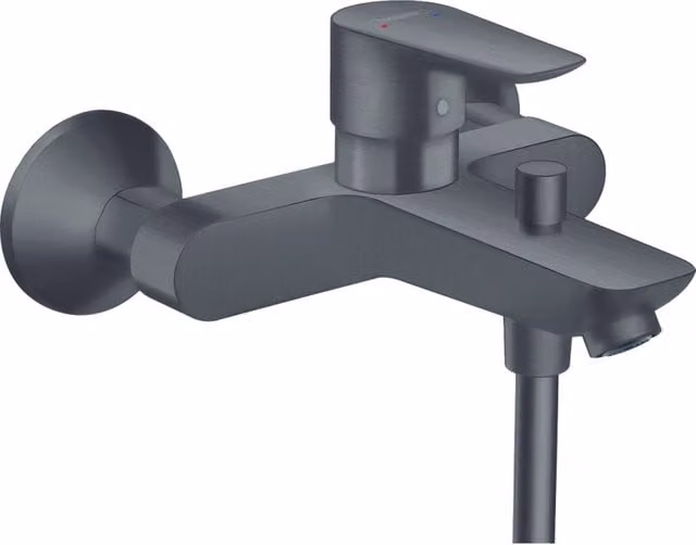 Mezclador monomando de superficie para bañera Hansgrohe Talis E en color gunmetal con sistema safety stop