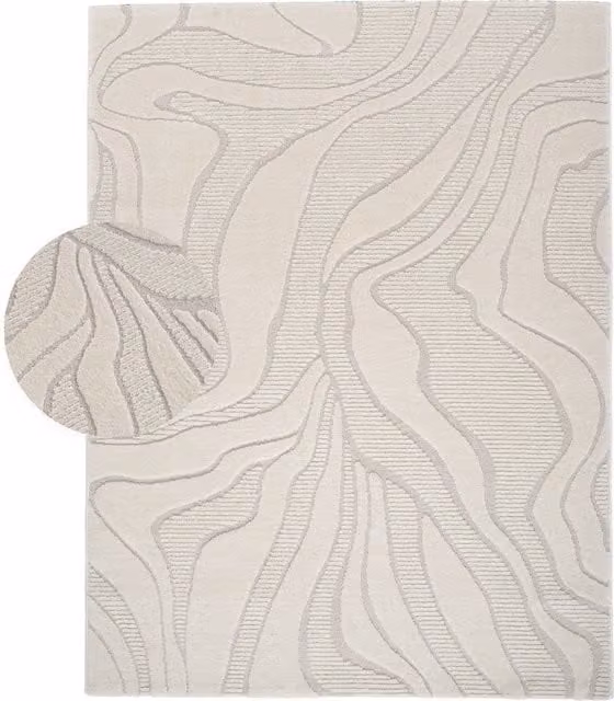 Alfombra moderna Aurora beige de diseño geométrico escandinavo An/P: 120 x 160 cm