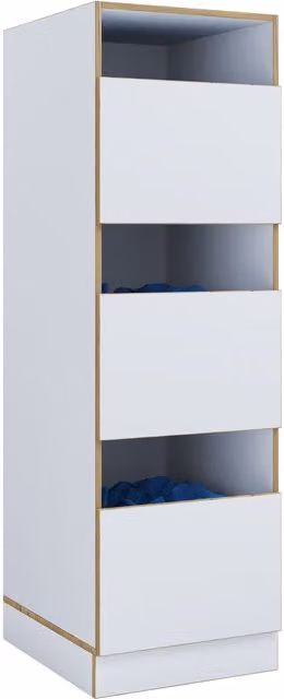 Armario para ropa Rislo de VCM en color blanco con 3 compartimentos y puertas batientes, An/P/Al: 162 x 50 x 60 cm