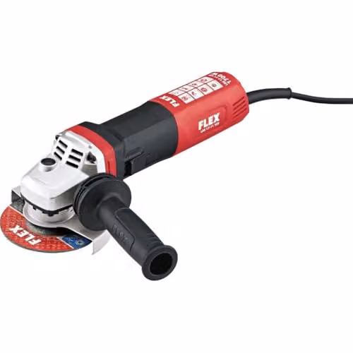 Amoladora angular Flex LBE 17-11 125 de 1700 W con velocidad variable y freno, color rojo, negro y plata, diámetro de disco de 125 mm