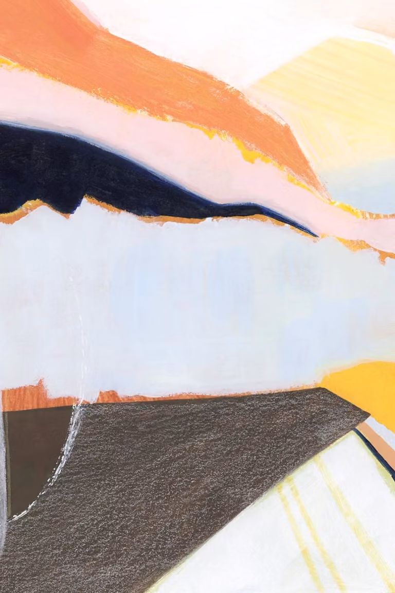 Cuadro abstracto Dulces del desierto de Hexoa sobre lienzo multicolor An/P/Al: 90 x 60 x 60 cm