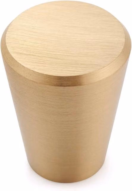 Juego de 10 pomos de latón macizo para muebles en color dorado cepillado de 20 mm