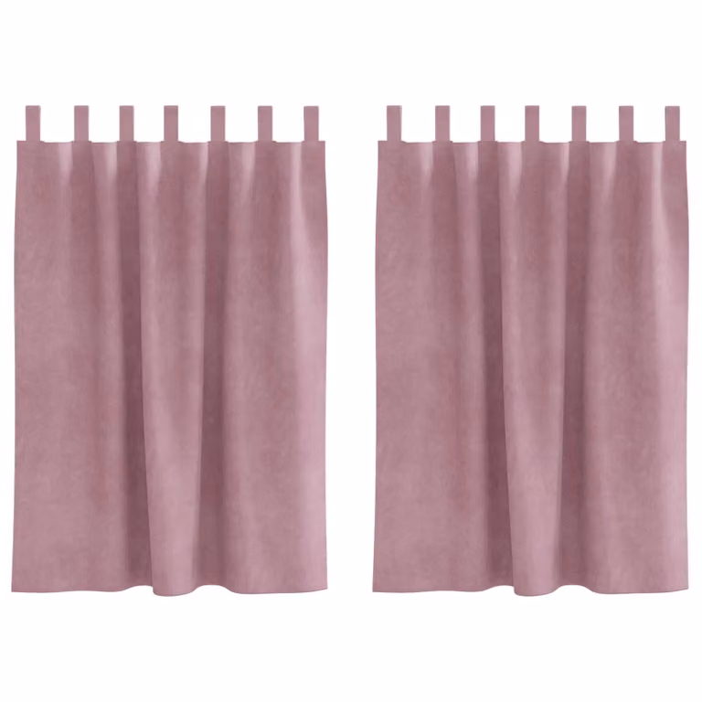 Set de 2 cortinas blackout de terciopelo vidaXL en color rosa, An/Al: 140 x 140 cm