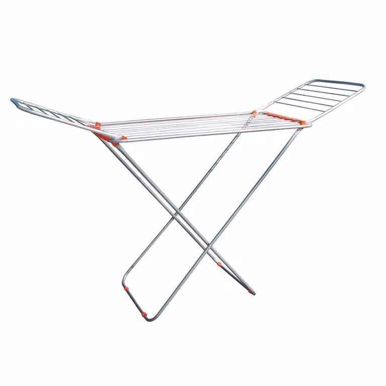Tendedero plegable Zeus de Quid en aluminio gris con 18 metros de capacidad, An/P/Al: 177 x 56 x 94 cm