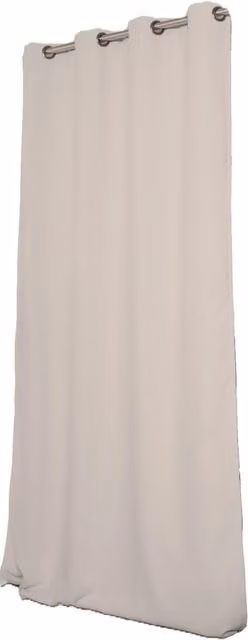 Cortina Moondream aislante térmica y acústica opaca de poliéster y algodón con ollaos, color gris o beige, An/P/Al: 140 x 260 cm