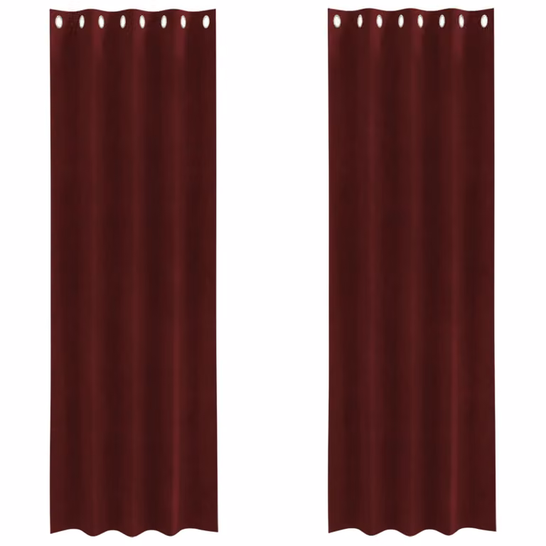 Set de 2 cortinas blackout de terciopelo vidaXL en color rojo, An/Al: 140 x 225 cm