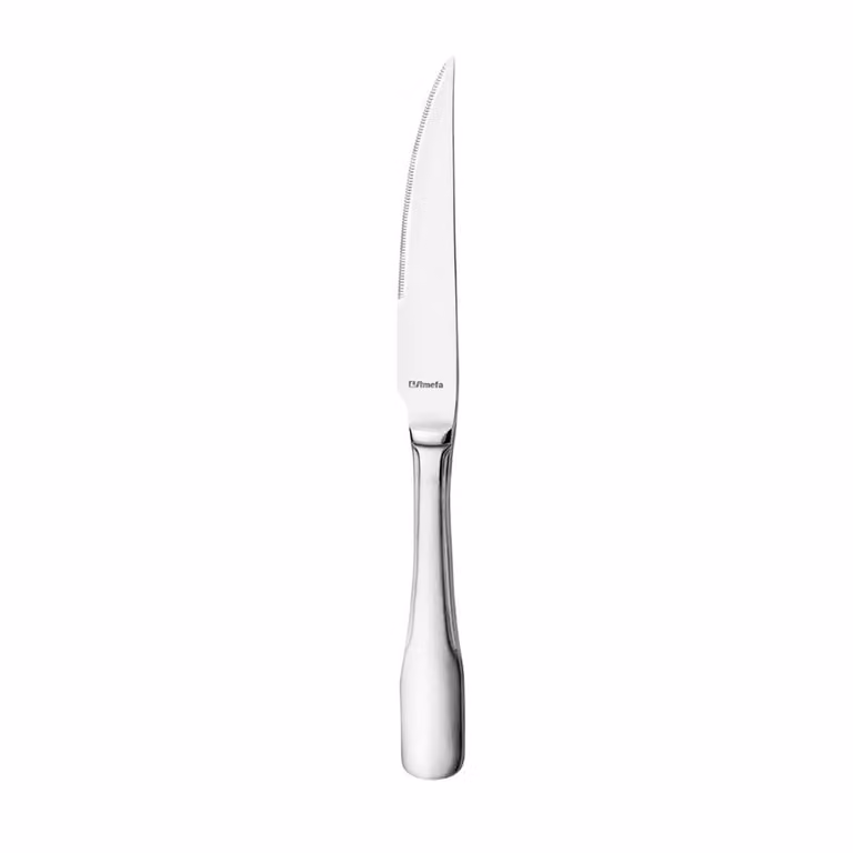 Juego de 12 cuchillos para carne Vieux Paris Satine de Amefa en acero inoxidable color plata mate, longitud 22,5 cm