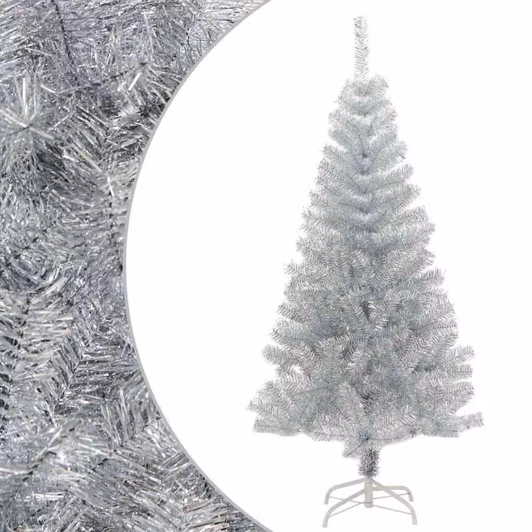 Árbol de Navidad artificial vidaXL de 150 cm con soporte plateado