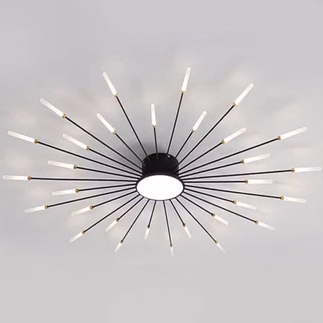 Lámpara LED suspendida Ledbox Fireworks KOOB color negro con mando a distancia, Diámetro: 128 cm