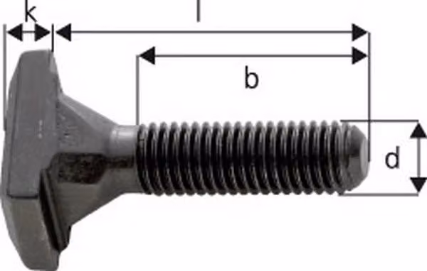 Tornillo Rhombus Forum para ranuras en forma de T, color negro, M20 x 50 mm