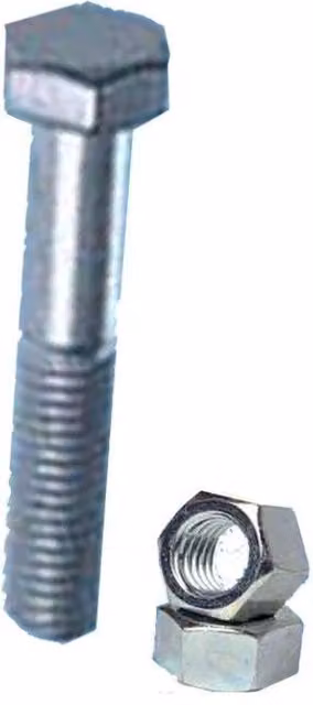 Tornillo Hexagonal Fplus 931-934 de Acero Galvanizado con Tuerca Clase 8.8, Color Plata, An: 14 mm, Al: 40 mm