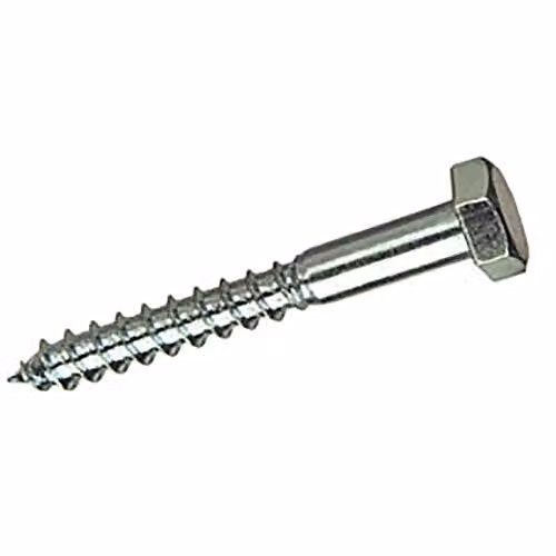 Tirafondo Spax de cabeza hexagonal zincado para madera, Diámetro: 10 mm, Largo: 70 mm, Caja de 100 unidades